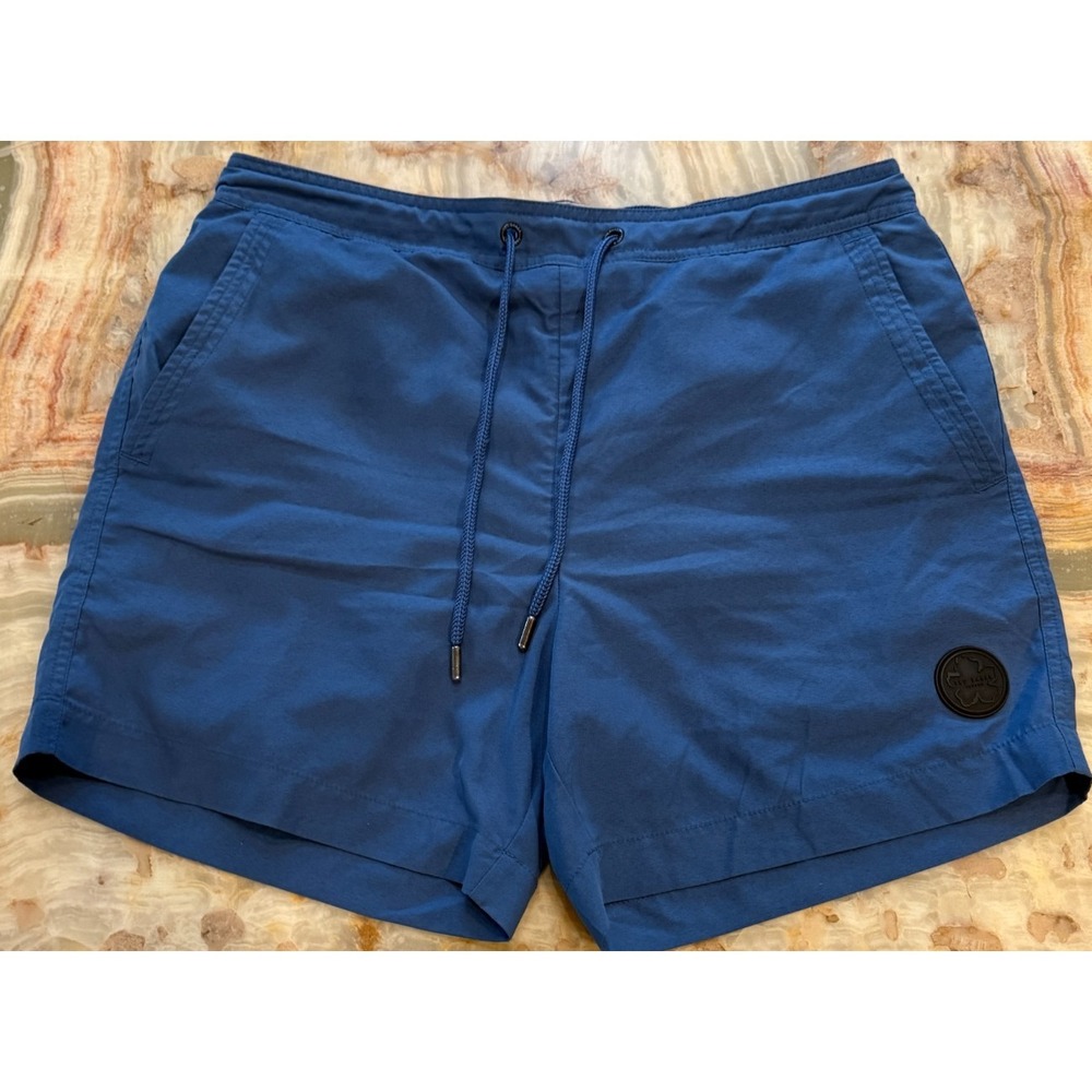 Ted Baker Mens Trehil Plain Swim Shorts Blue Mesh Lining Adjustable Waist Size 4